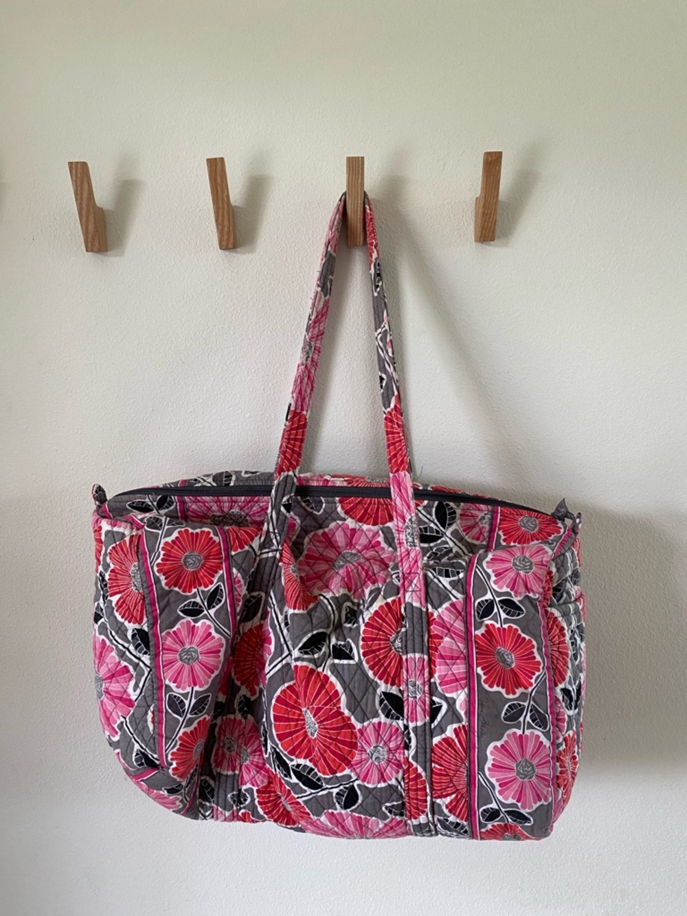 Vera Bradley Floral Quilted Cotton Tote Bag Weekender Bag Vintage